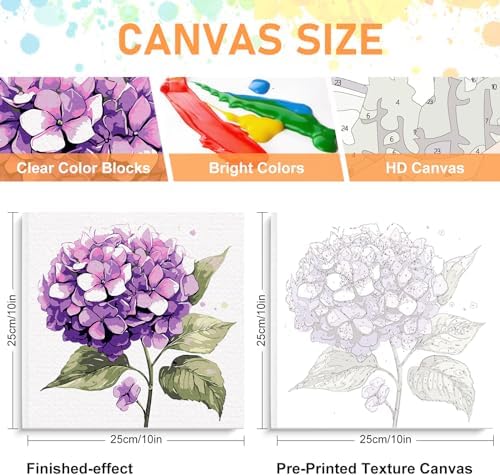 Offito Framed Paint by Numbers Kit for Adults Beginners, Flowers - Image 2