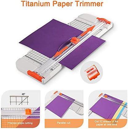 27PCS Craft Weeding Tools for Vinyl Kit,Utility Knife Set with 12Inch Paper Cutter Trimmer for Scrapbooking,Silhouettes,Cameos,DIY Art Crafting,Cutting,Splicing,Cardstock - Image 3