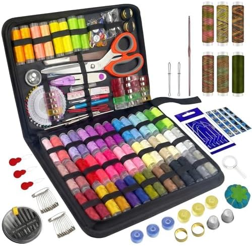 Forypretty Sewing Kit for Adults, 304 PCS Needle and Thread Kit with Tailor Scissors and Accessories, 50 XL Thread Spools, Travel Sewing Kit for Beginners, Oxford Cloth, Gift for Mom Grandma by Forypretty