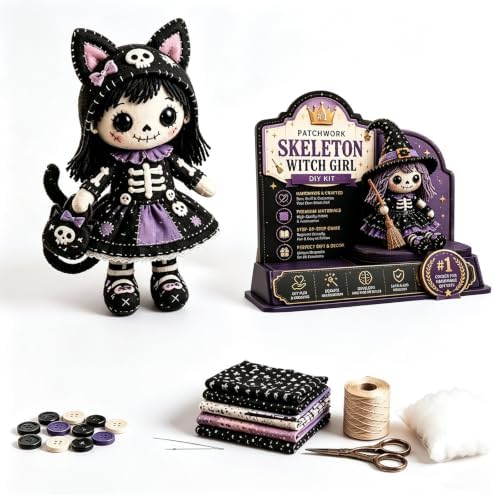 Patchwork Skeleton Witch Girl DIY Kit Craft Beginner Decoration，#E by Unknown