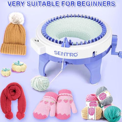 Knitting Machine,SENTRO 48 Needles Knitting Machines with Row Counter, Smart Weaving Round Loom,Double Knit Loom Machine Kit,DIY Knit Scarf Hat Sock - Image 2