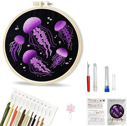 Huacan Embroidery Kit for Beginners,Flower Embroidery Kits for Adult, Needlepoint Kits for Adults with Stamped Patterns by Home