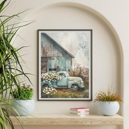 Truck and Barn Paint by Numbers Kit for Adults Framed Canvas, Frameworkless - Image 5