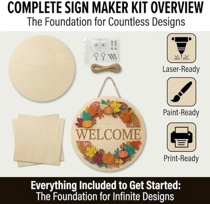 12 Inch Door Hanger Kit for Crafts, Unfinished Wood Sign Blank - Image 5