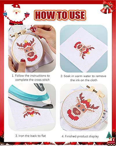 Pllieay Christmas Cross Stitch Beginner Kits for Kids 7-13 with Instruction - Image 3