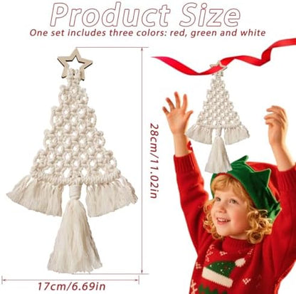 Macrame Kit for Beginners with Step by Step Video Tutorials DIY Christmas Tree Wall Hanging Craft Kit for Adults Kids Family Festive Holiday Activity Creative Boho Home Decor Unique Gift Idea (B) - Image 2