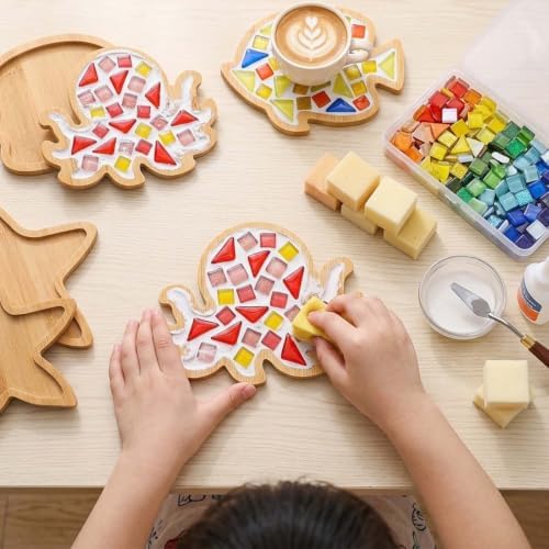 Kids Mosaic Coaster Kit – 4-Pack, Non-Toxic Crafts Ages 6-12 - Image 3