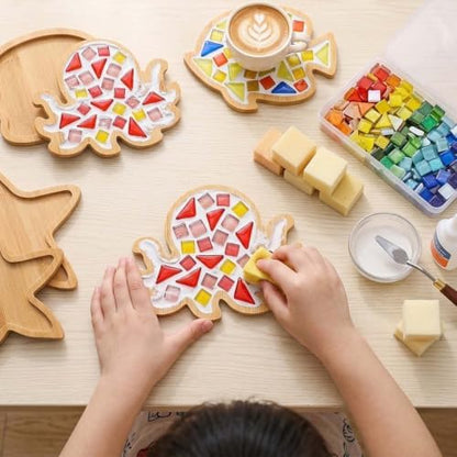 Kids Mosaic Coaster Kit – 4-Pack, Non-Toxic Crafts Ages 6-12 - Image 3