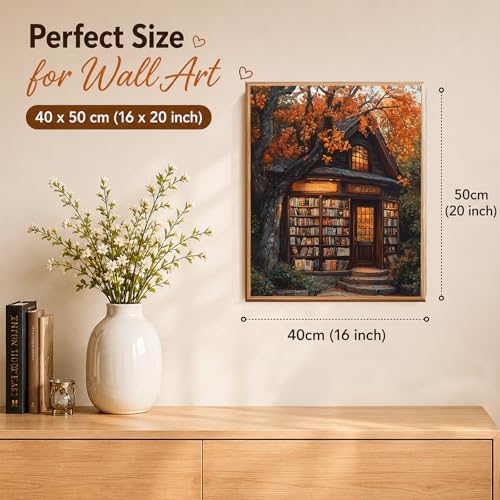 AUKELHJ Paint by Numbers Kit for Adults Beginner, Bookstore, 16X20 Inch - Image 3