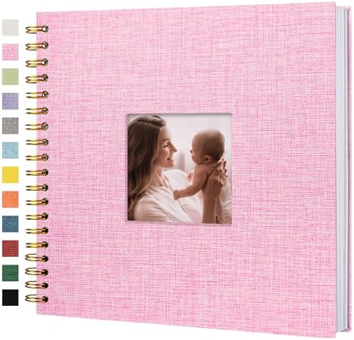 10"x10" Scrapbook Photo Album Linen Cover 40 Sheets 80 Pages White Paper by Hiwhy