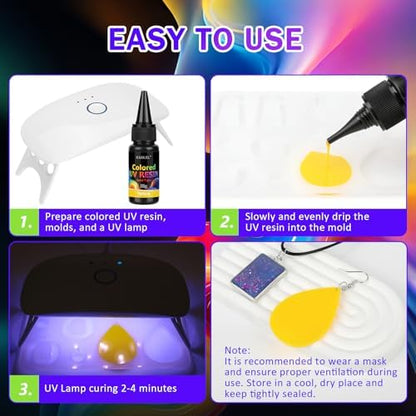 KISREL Upgrade 12 Opaque Colored UV Resin Kit, Solid Colored UV Resin - Image 5