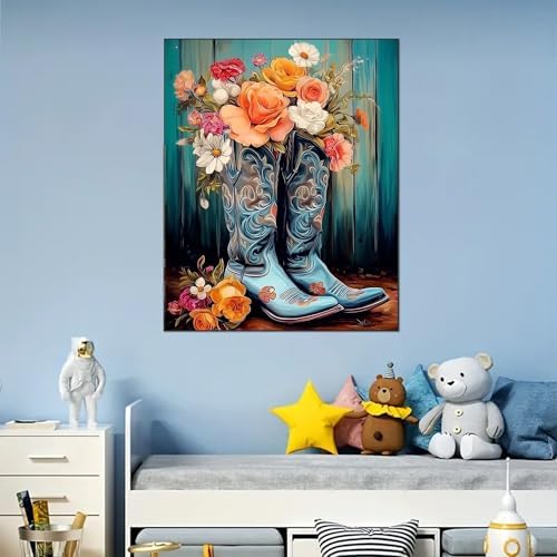 Arttoplus Cowboy Boots Paint by Numbers Kit for Adults Beginner 16x20 inch - Image 5