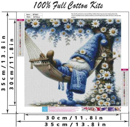 DYAIANGMU Gnome Stamped Cross Stitch Kit for Adults 13.7x13.7 inches - Image 2