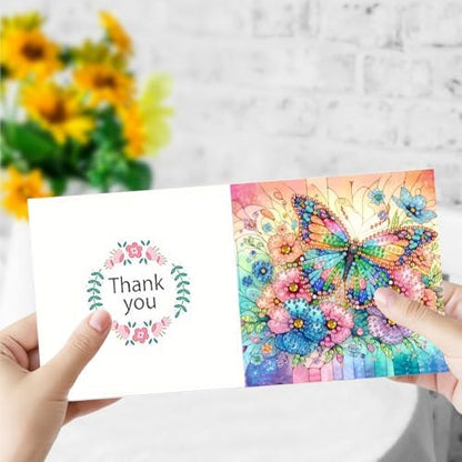 Diamond Art Cards with Envelopes–6PCS DIY Diamond Painting Greeting Cards Kit | Card Making Kit with Bling for Adults & Beginners | Birthday,Holiday & Thank You Cards (Flower Butterfly and Dragonfly) - Image 6