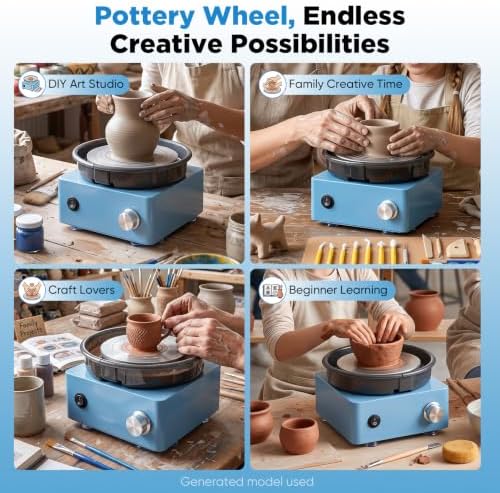 Sakerneo Mini Pottery Wheel for Kids,Beginners,Adults,complete pottery kit - Image 6