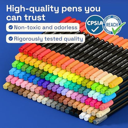 ARTISTRO Dual-Tip Acrylic Paint Marker Pens - Set of 120 - Image 7