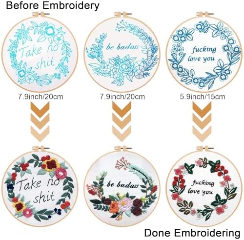 Louise Maelys 3 Pack Embroidery Kit for Beginners, Funny Quote Art - Image 3