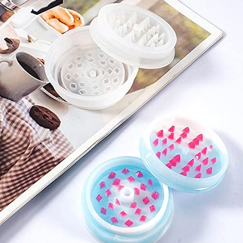 Woohome 3 PCS Large Grinder Resin Mould Tray Epoxy Casting Mould Silicone Jar Mould with Lid, Dried Flowers and Gold Foil Flakes for Herb Grind, Container Storage DIY Making Craft - Image 4