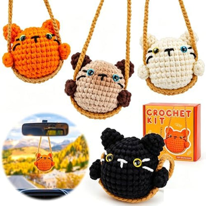 Crochet Kit for Beginners Crochet Animal Kit for Decoration Car Hanging by KOGYXE