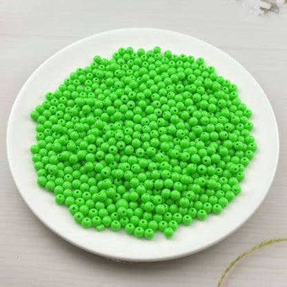700pcs Acrylic Round Beads for Crafts 6mm Resin Candy Color Spacer Beads with Hole for Jewelry Making Sewing Crafts Decoration Necklaces Bracelets Earrings Supplies(Green) - Image 2