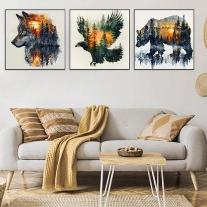 3 Pack Framed Paint by Numbers for Adult with Easel Wild Animals (8x8in) - Image 5