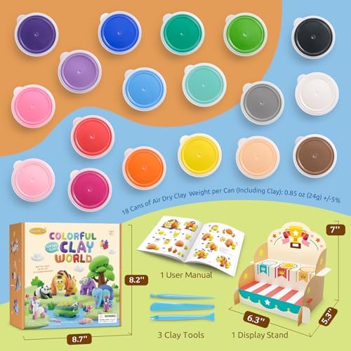 Drama Planet Air Dry Clay Kit for Kids, 26 Modeling Tutorials - Image 2