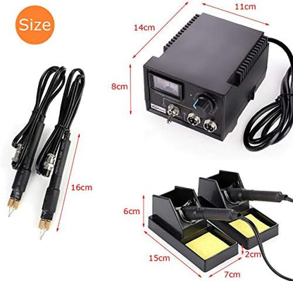 Wood Burning Machine Kit,Dual Pens 110V 60W Premium Quality Pyrography Machine,Digital Temperature Control Wood Burning Detailer with 20 Tips for Wood/Leather/Gourd (Pointer Temperature Display) - Image 6
