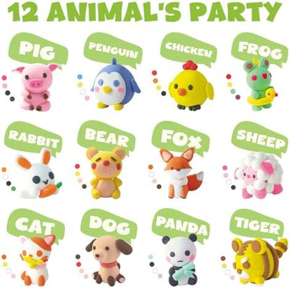 JUPITEARTH Air Dry Clay for Kids,12 Animals Theme Party Modeling Clay Set - Image 4