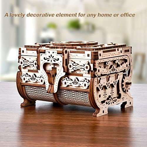 Varbertos 3D Wooden Puzzle Mechanical Treasure Box, Wood Creative Assembly Model Building Kits to Build for Adults and Teens, DIY Wooden Puzzle Hobbies Projects Gift for Women and Kids - Image 5