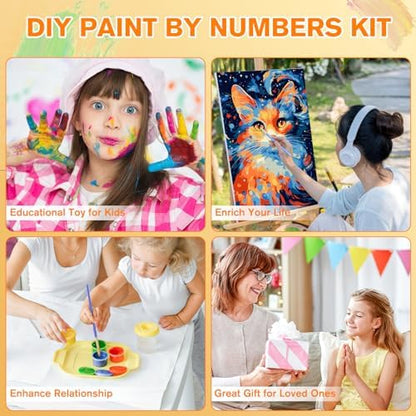 Bowetile Cat Paint by Numbers for Adults Beginners Framed, Easy Adults' Paint-by-Number Kits, DIY Adult Paint by Number Kits on Canvas, Animals Acrylic Number Painting for Home Decor, 8x12in - Image 7