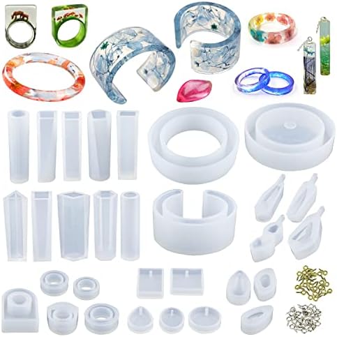LET'S RESIN 30pcs Resin Jewelry Molds, Jewelry Molds for UV Resin, Resina Silicone Molds kit with Bracelet,Pendant,Ring for Epoxy Casting by LETSRESIN