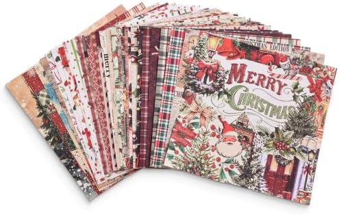 icceemee 200 Sheets Christmas Scrapbook Paper Set – Christmas Themed Craft Collage Paper for Junk Journaling, Bullet Journal, Poster Decor, Room Decoration, Card Making, and Gift Wrapping - Image 4
