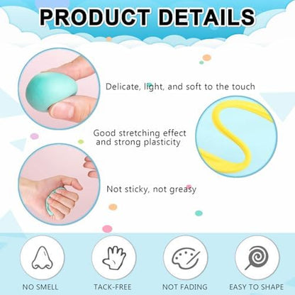 Adult Air Dry Clay,Magic Foam DIY Molding Clay,Air Dry Clay Set 122 PCS 64 Colors Ultra Light Clay with Tools and DIY Accessories Soft Non Sticky Safe Modeling for Crafts Sculpting Party Creative - Image 5