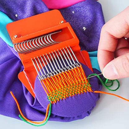 Speedweve Style Darning Loom, Small Weaving Loom for Visible Mending Jeans, Weave Tool for DIY Artful Patterns, Repair Fabrics (14 Hooks) - Image 7
