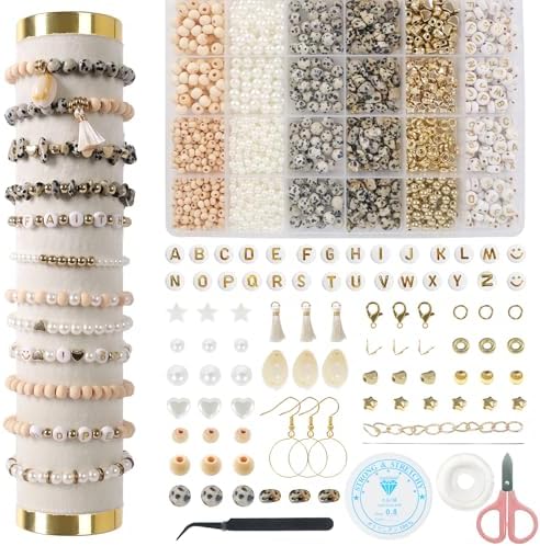 Jewelry Making Supplies Kit, Bracelet Making Kit, Natural Stone Beads by TOIPINIO
