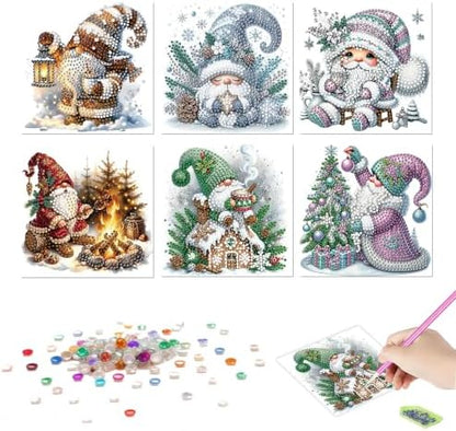 DDGYP 6pk Gnomes Diamond Art Cards w/Envelopes, DIY Xmas Kit for Adults - Image 3