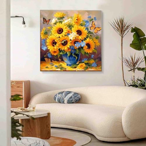 Sunflower Paint by Numbers Kit for Adults Beginners 15.7X15.7 inch - Image 3