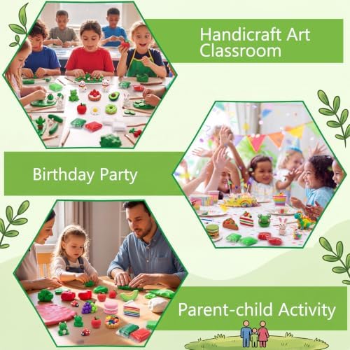 Air Dry Clay Bulk, Modeling Clay for Kids, 100 Pcs, Red,Green，White - Image 6