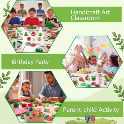Air Dry Clay Bulk, Modeling Clay for Kids, 100 Pcs, Red,Green，White - Image 6