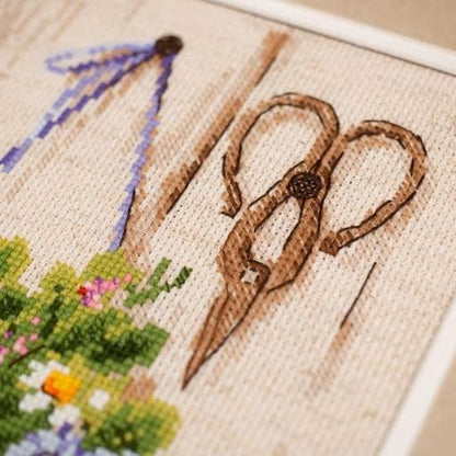 RIOLIS - Summer Tea 2020, Cross Stitch Kits 9½"x11¾, Cross Stitch Kits for Adults, Counted Cross Stitch Kits, Embroidery Kit for Beginners & Advanced, Floral Crossstitching Kits