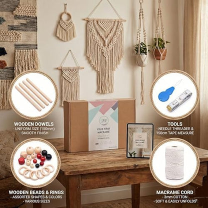MIGO Creates Macrame Kits for Adults Beginners with 126 Macrame Supplies and 7 Projects E-Book: DIY Macrame Kit with 165 Yards Macrame Cord and Craft Supplies & Materials to Start Macrame! - Image 5