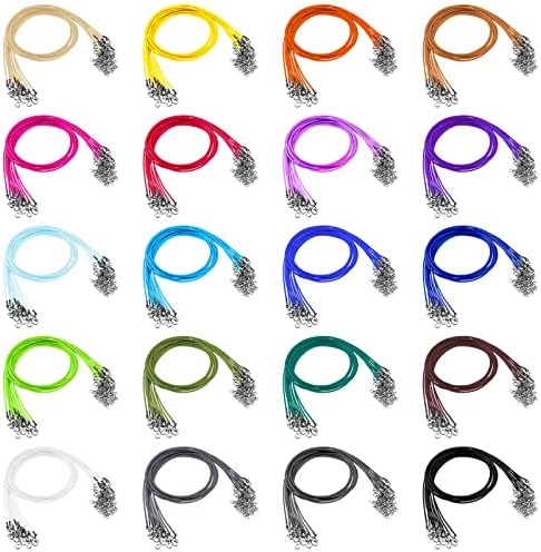 Tudomro 100 Waxed Leather Necklace Cord with Clasp,Rainbow,20 Inch - Image 4