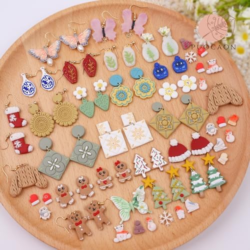 Puocaon Christmas Holiday Clay Cutters - 8 Pcs Christmas Tree Clay Cutters for Polymer Clay Jewelry Making, Christmas Jumper Socks Gloves Clay Jewelry Cutters, Cute Beanie Polymer Clay Earring Cutters - Image 5