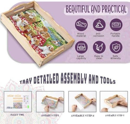 EWJRNSF Diamond Art Kits for Adults Wooden Serving Trays with Handles - Image 3