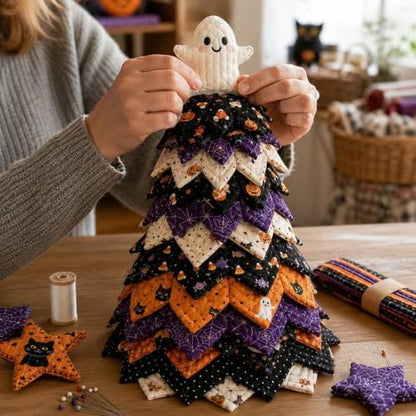 DIY Halloween Quilted Fabric Tree Kit, 3D Layered Sewing Craft Set Adults - Image 4