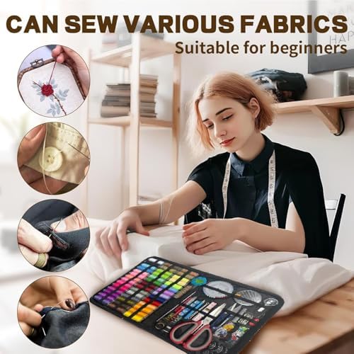 197PCS Sewing Kit for Adults, 43 XL Thread Spool, Beginners with Advanced Large Sewing Sets, Suitable for Travelers, Adults, Children, Beginners, Emergency Items, DIY and Family Sewing Kit - Image 6