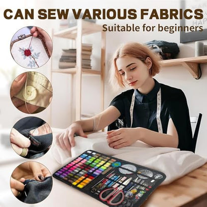 197PCS Sewing Kit for Adults, 43 XL Thread Spool, Beginners with Advanced Large Sewing Sets, Suitable for Travelers, Adults, Children, Beginners, Emergency Items, DIY and Family Sewing Kit - Image 6