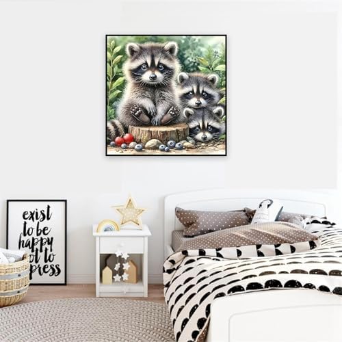 Paint by Numbers Kit for Adults,Raccoon DIY Paint by Number With Frame - Image 4