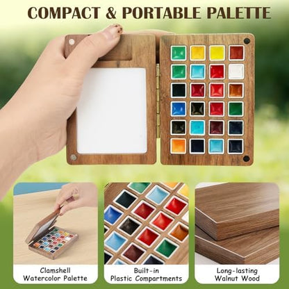 Mini Watercolor Paint Set, 24 Colors Travel Watercolor Set - Image 6