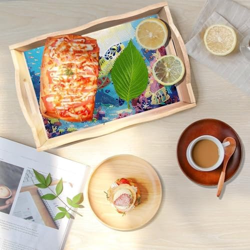 DOTSOPS 5D Marine Animals Diamond Painting Wooden Serving Tray with Handle - Image 4